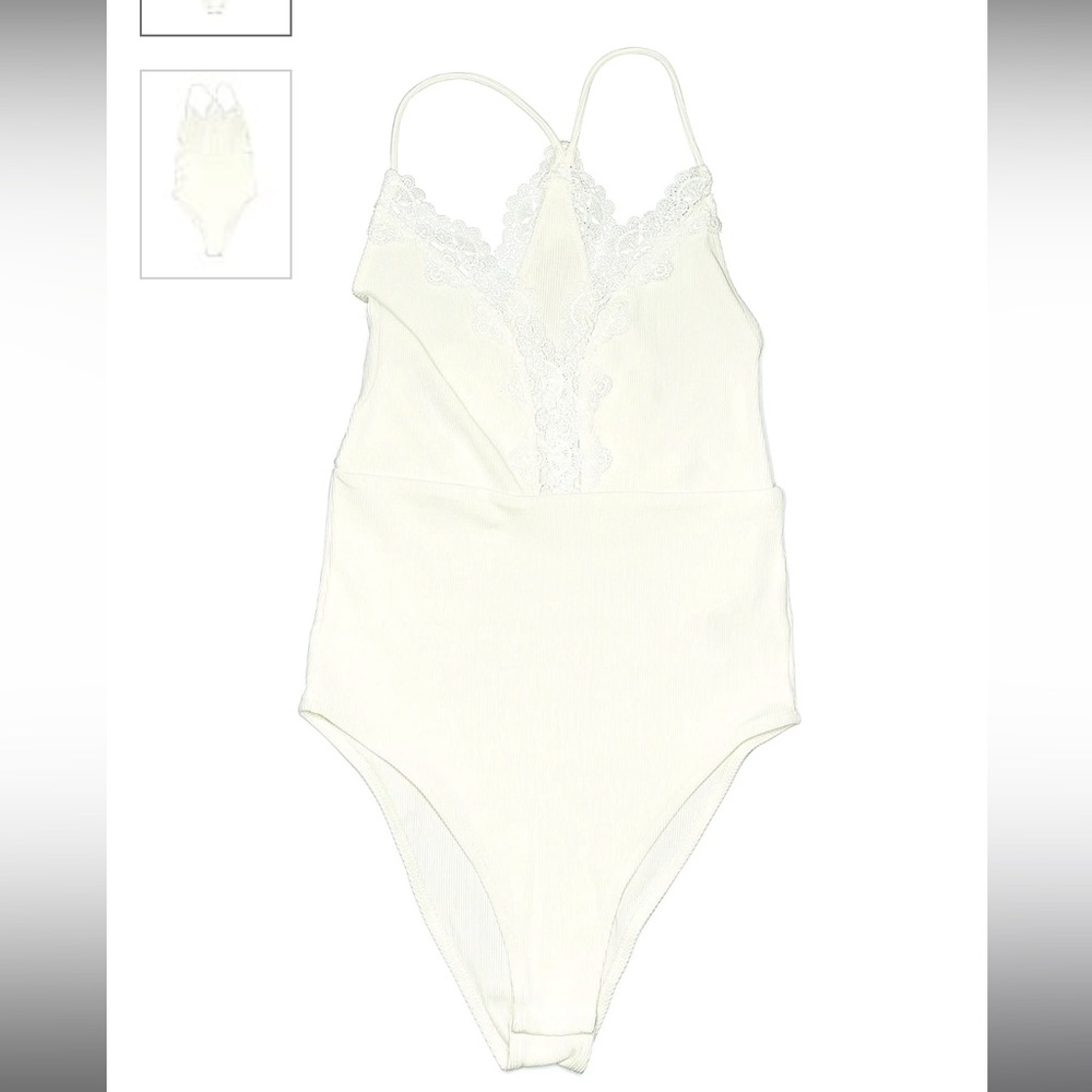NWOT Top shop white lace body suit!
